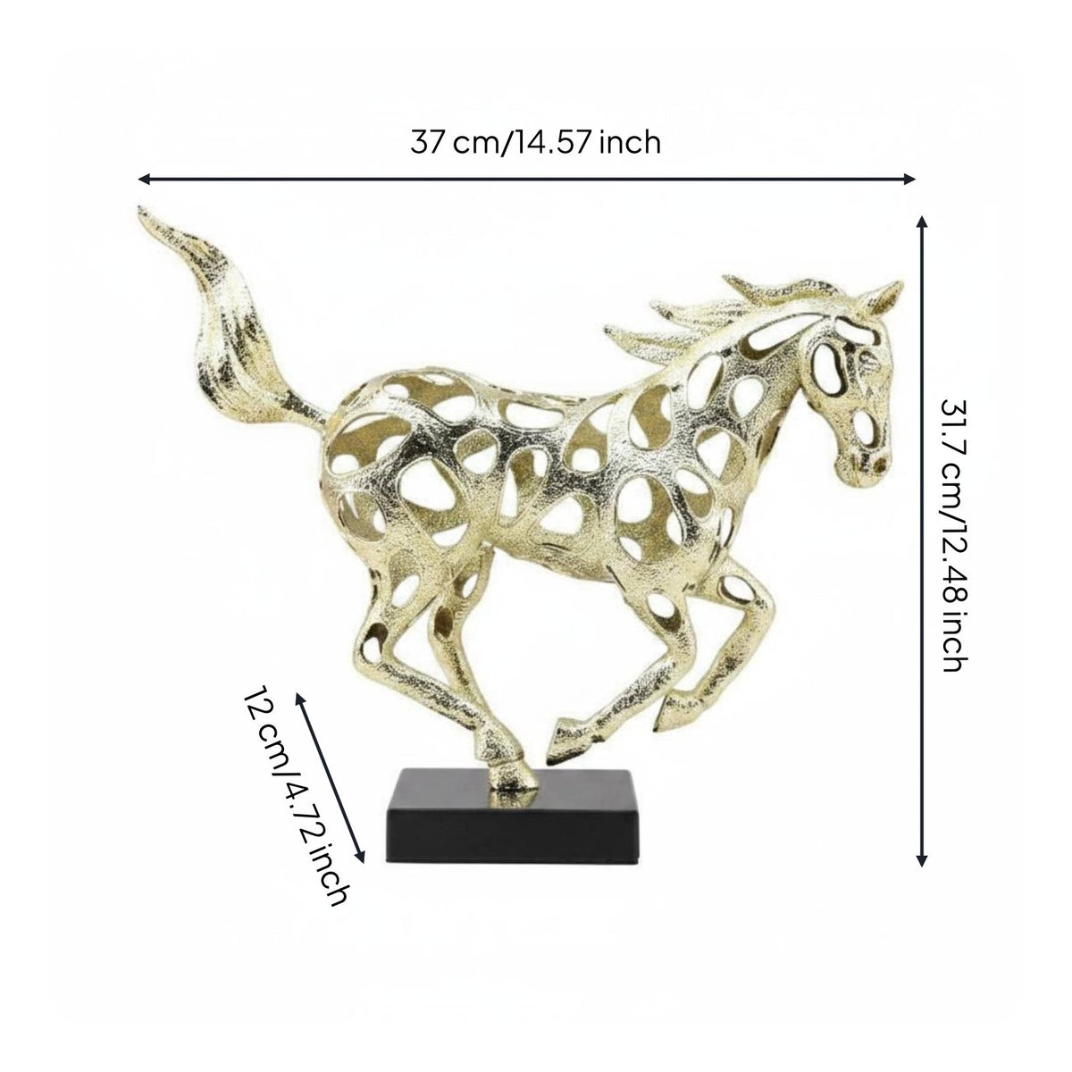 Metal Horse Sculpture Collectible Creature Statue Realistic