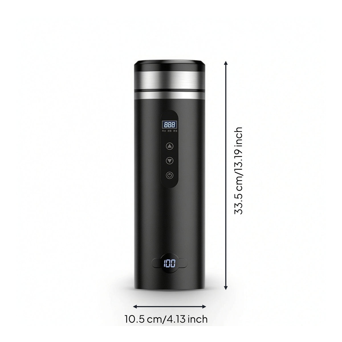 doubleUse Electric Heating Cup Digital Car Electric Heating Mug Compact Travel Kettle Stainless Steel for Travelers