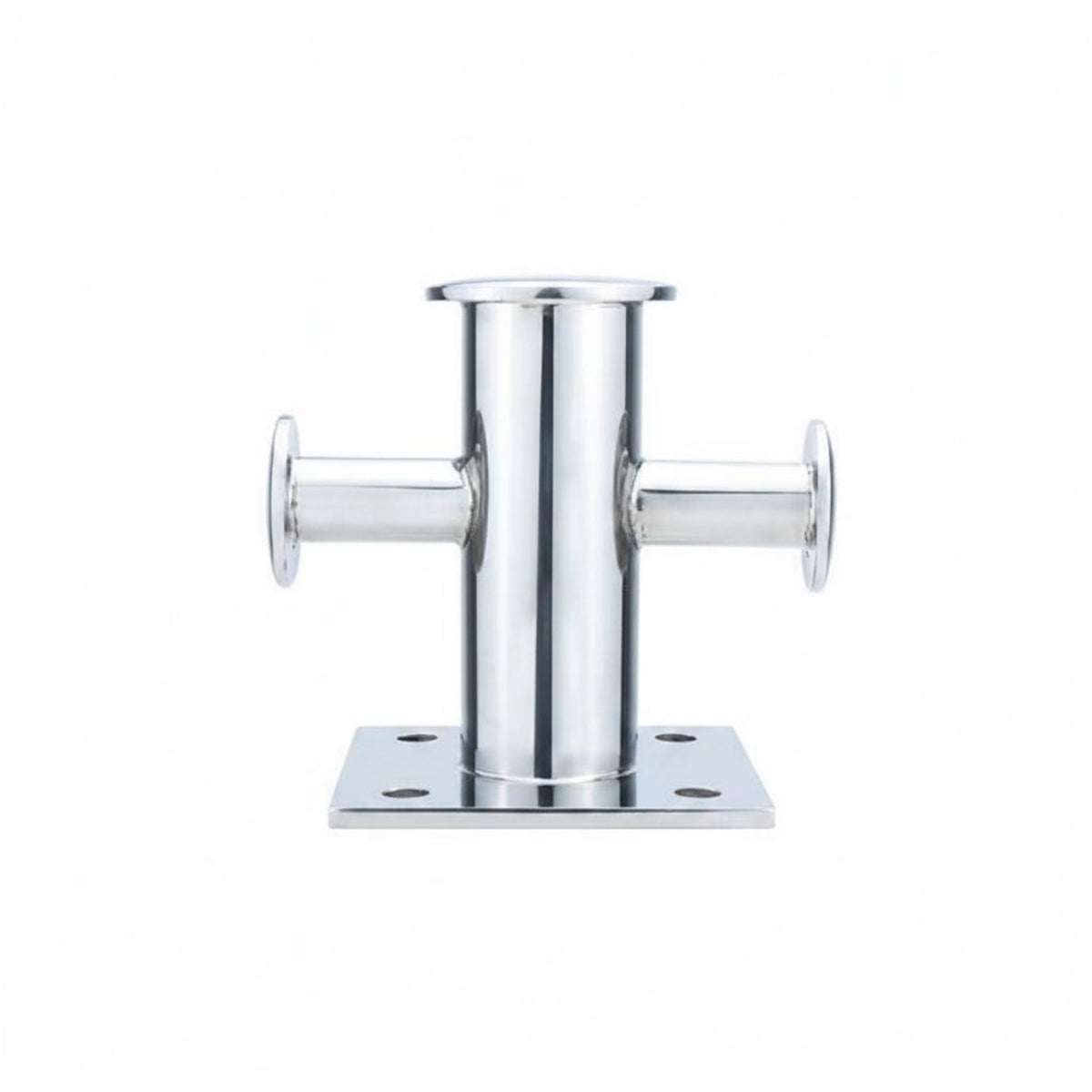 Cross Bollard Heavy Duty Dock Bollard Mirror-Polished Stainless Steel Mooring Post for Professionals