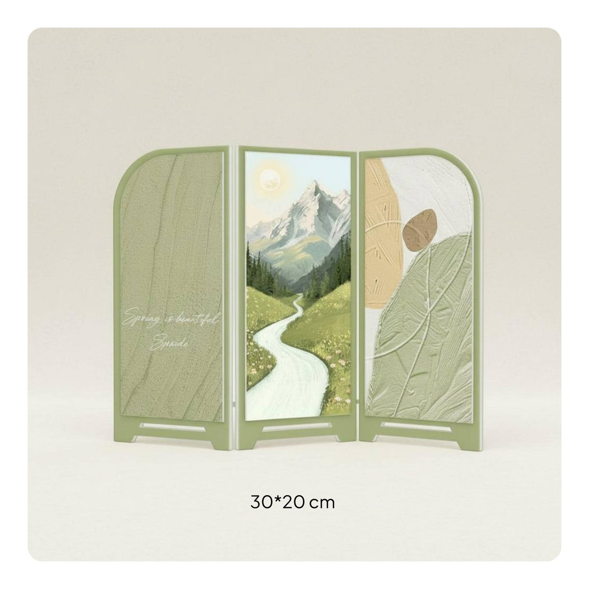 Folding Landscape Screen Asian-Inspired Design Desktop Decorative Screen