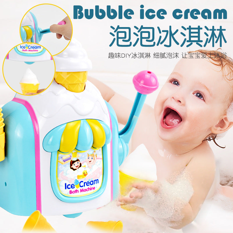 Manual Bubble Maker Ice Cream Toy for Bath