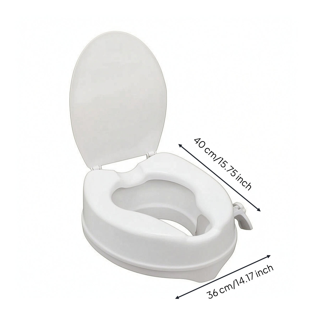 Contoured Toilet Seat Riser Easy to Clean Toilet Seat Riser with Clamp User-Friendly for Seniors, Handicapped, Home Care, Washroom
