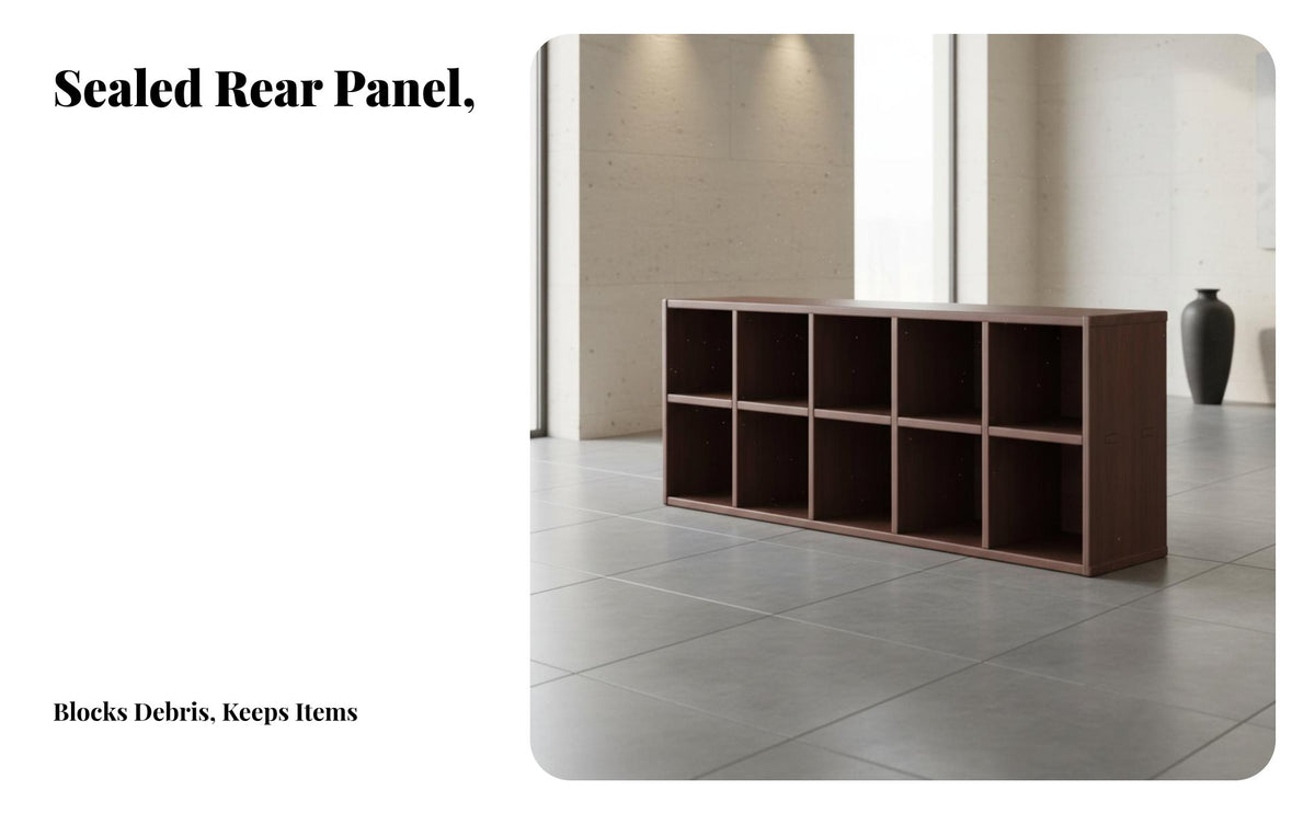 Multi-Functional Double-Sided Cubby storage shelving unit cubby layout Layout Low height Console Cabinet Openrear design Room Partition sturdy Duty for Apartment Dwellers, Interior Design aficionados, Homeowners, Entryway, Study, Bedroom
