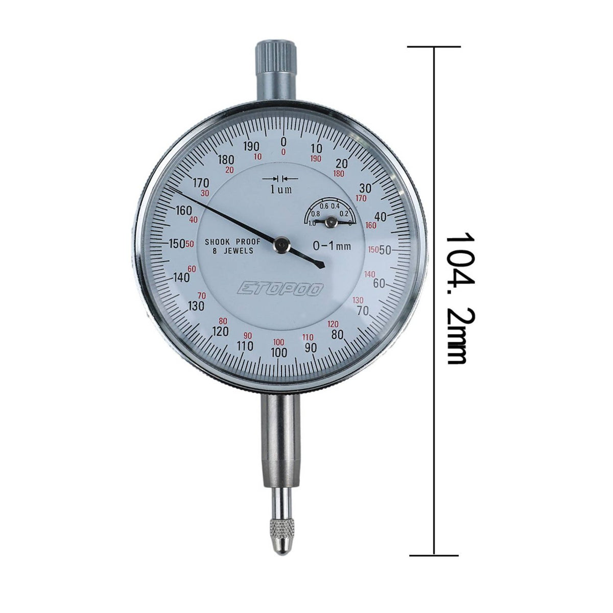 0-1 Mm Gauge High Resolution Measuring Tool 8 Jewels for Machinists