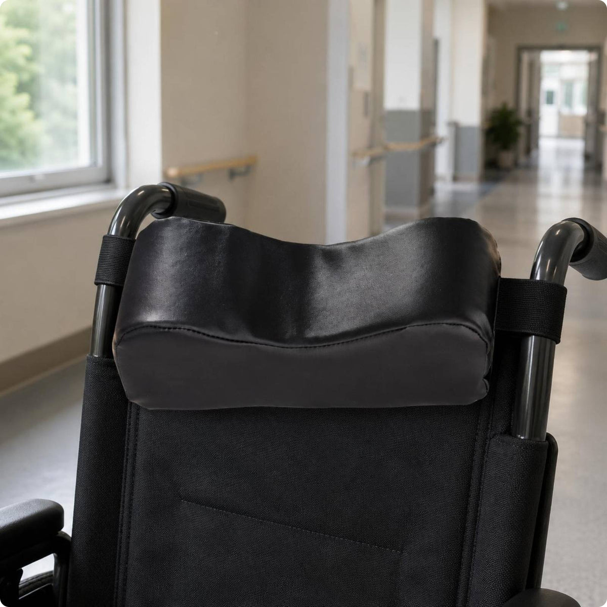 Wheelchair Headrest Contoured Mobility Aid Leather-Like