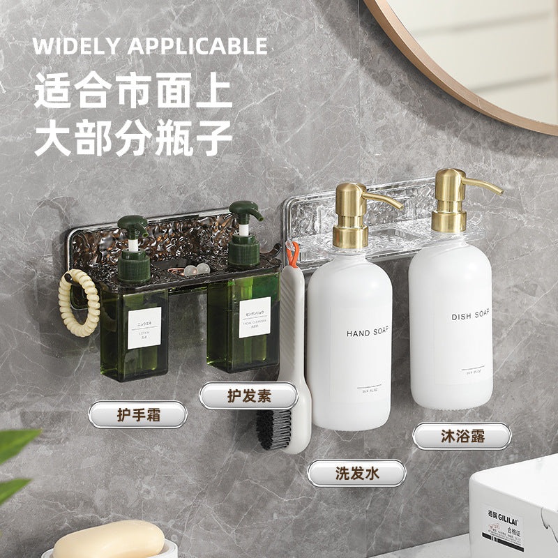 Wall-Mounted No-Drill Bathroom Shower Gel and Shampoo Holder, Soap Dispenser Rack