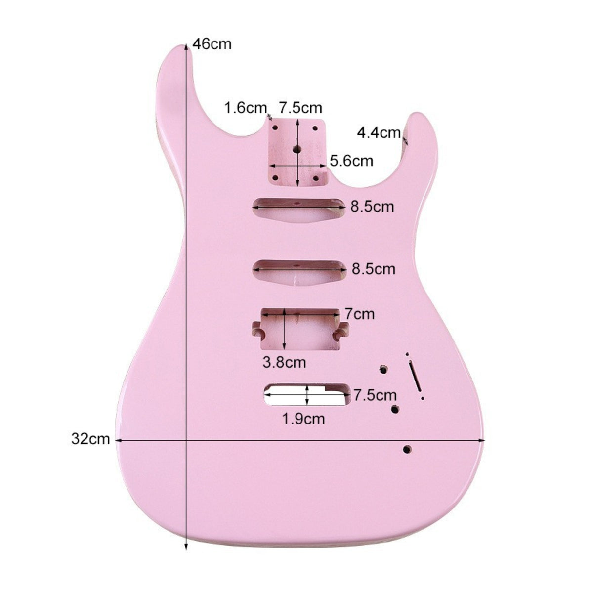 Glossy Guitar Body with Routed Cavities Contoured Electric Guitar Body Natural Instrument Classic for DIY Hobbyists