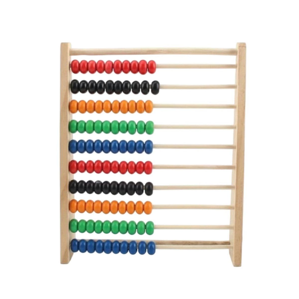 Children's Arithmetic Rack Develops Math Skills Wooden Abacus Smooth Sliding Beads 10-Row Counting Frame for Kids, Beginners, Classroom, Homeschooling