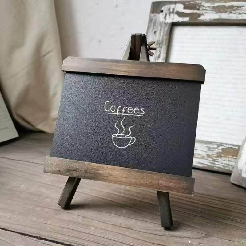 Wooden Blackboard for Bar, Distressed Message Board, Desktop Decoration