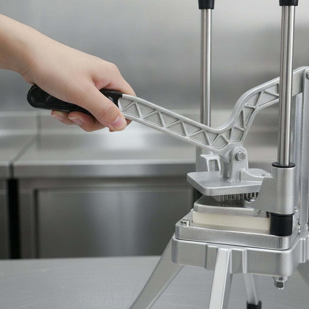 Vegetable and Fruit processors Upright Commercial Produce Prep Machine Lever Action Potato Slice with Interchangeable Slicing Inserts for Chefs