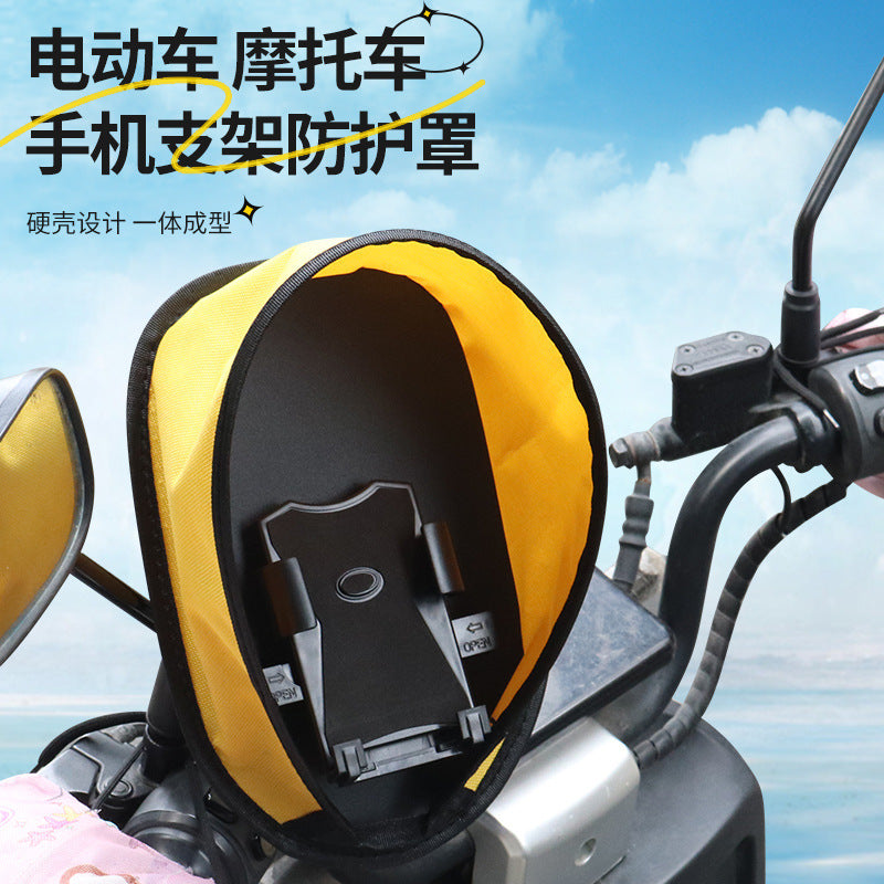 Electric Motorcycle Windshield Sun Shade Phone Mount Rain Cover
