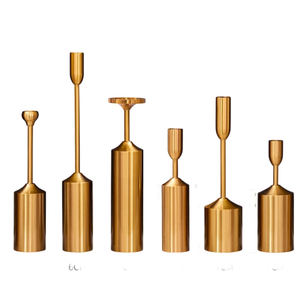 6 Pieces Gold Candlestick Holders Slender Candlestick Holder Set Classic
