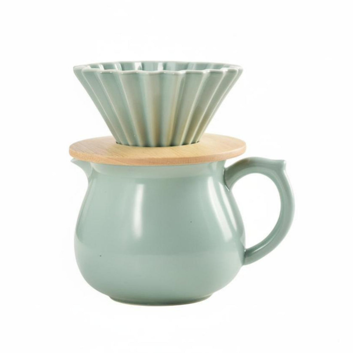 Ceramic Coffee Dripper Set, Cone Strainer, Folded Design, Sharing Pot, Home Use