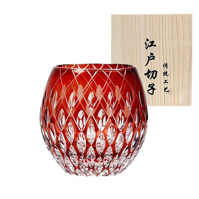 Kiriko-style Crystal Whiskey Glass, Light Luxury Retro