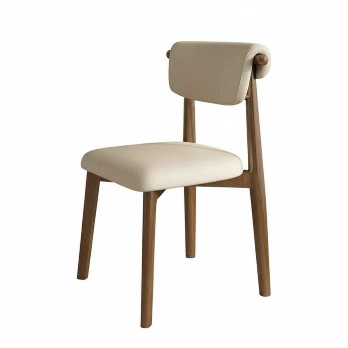 Upholstered Curvedrear Chair High-Resilience Seat Padding Upholstered Side Chair Ergonomic Spine-Supportrest Soft and Breathable