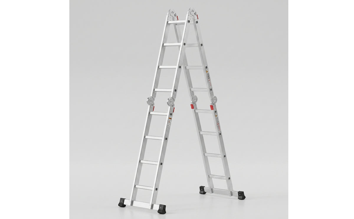 Multi-Purpose Four-Fold Ladder Aluminum Articulated Ladder Foldable Folding for DIYers, Home Maintenance