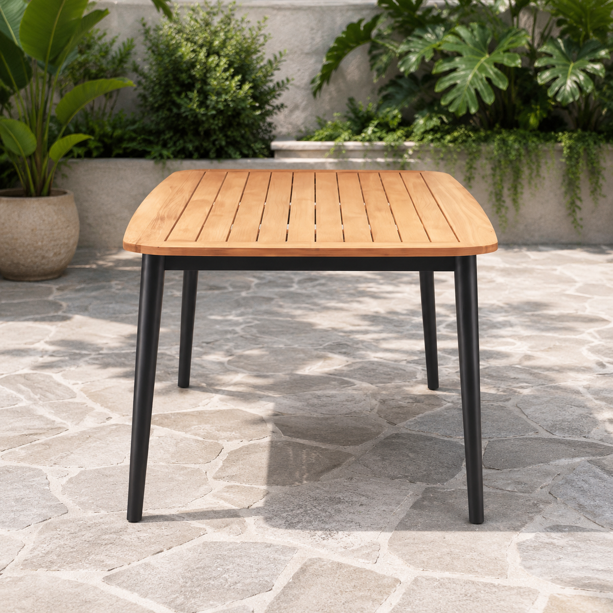 4-Person Dining Table Set, Garden Table Set, Outdoor, Modern, Balcony, Patio Furniture, Sun Protection, Weather Resistance