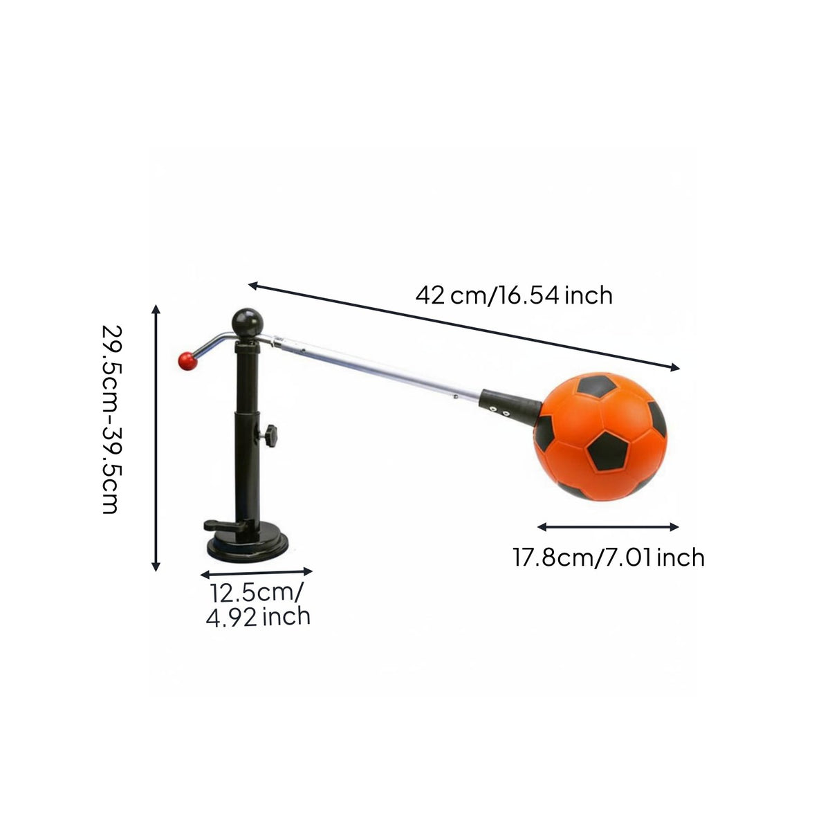 Suction-Cup Soccer Coach Angled Arm Ball-Control Practice Device Portable