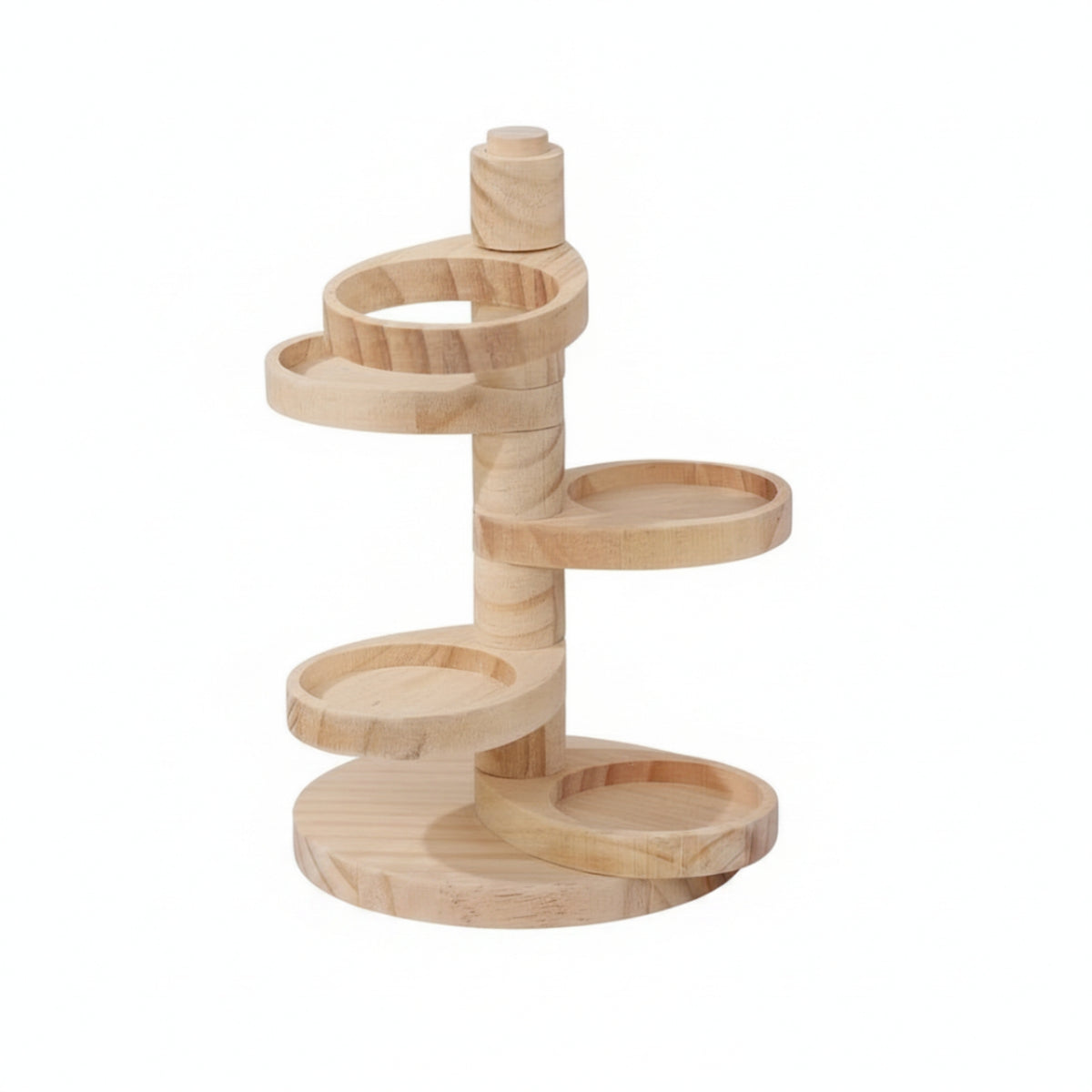 Wooden Organizer with Trays Space-Saving Rotating Display Stand Upright Rotating Organizer for Vanity