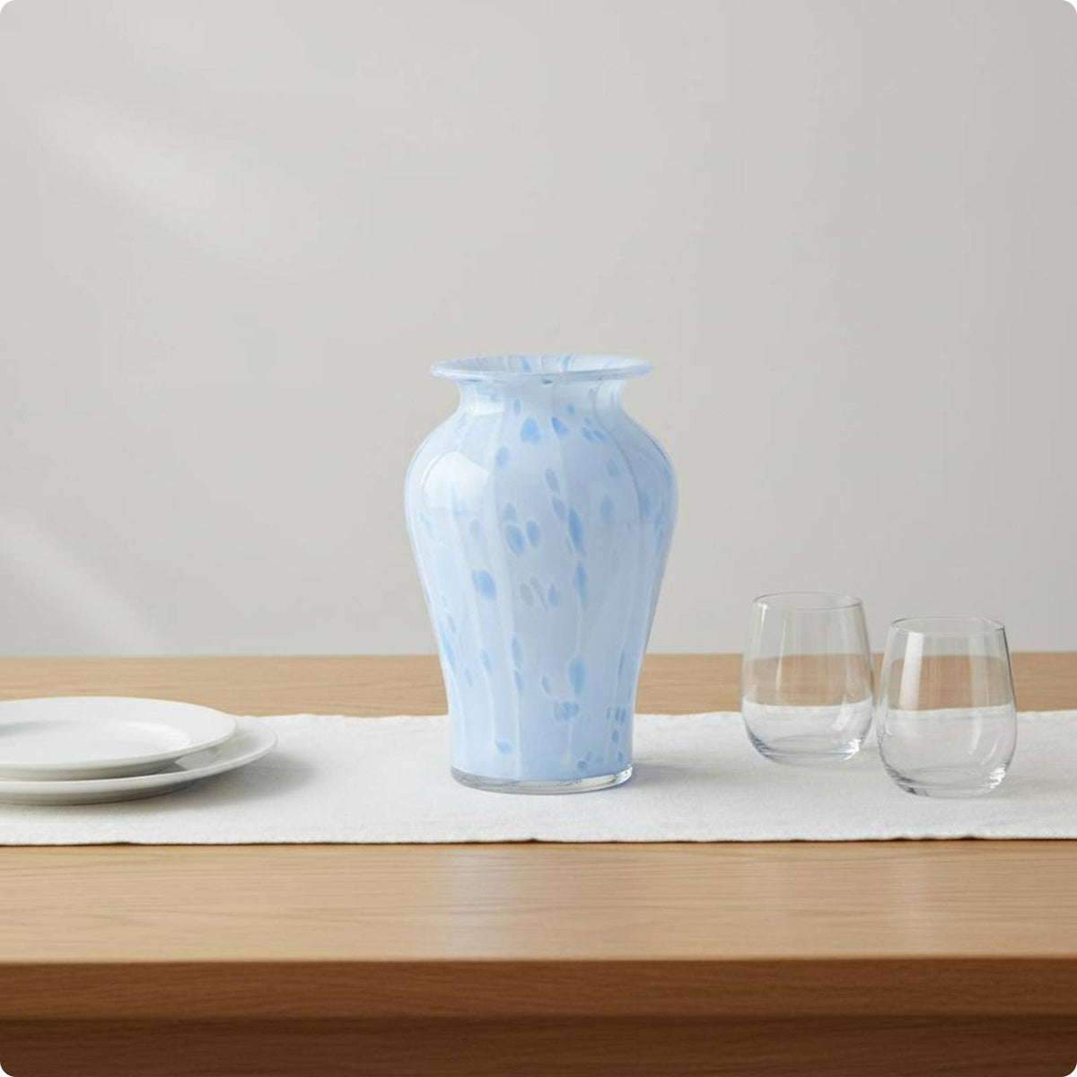 Wide Mouth Glass Vase Watertight Table Centerpiece Easy Care for Living Room
