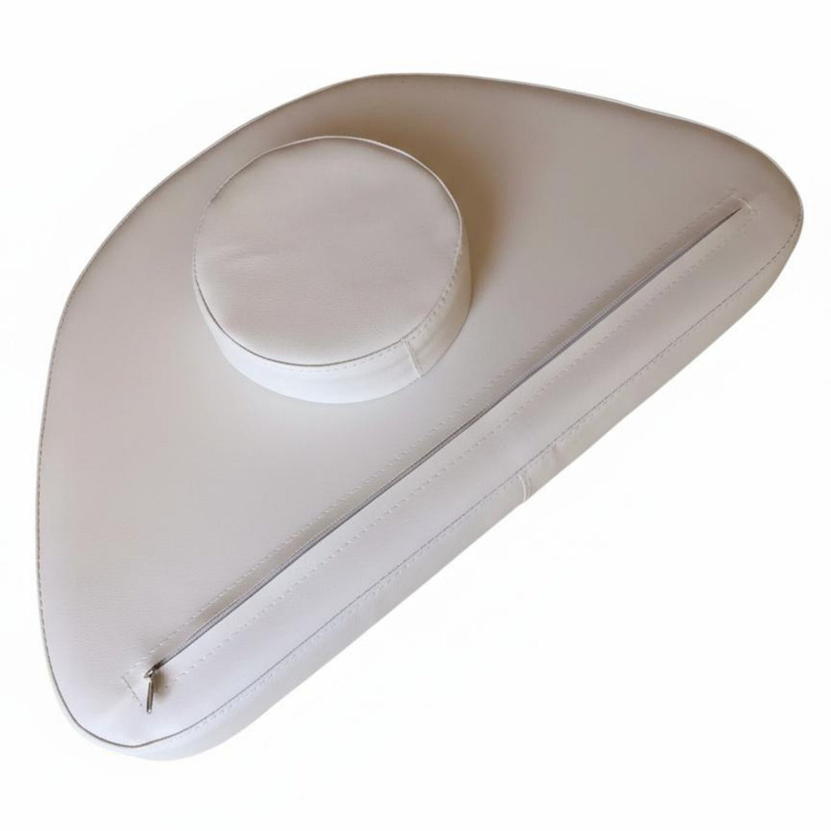 Easy to Clean Semi-Circular Support Pillow Water-Resistant Half-Moon Cushion Zippered Cover for Estheticians, Masseuses, Spa