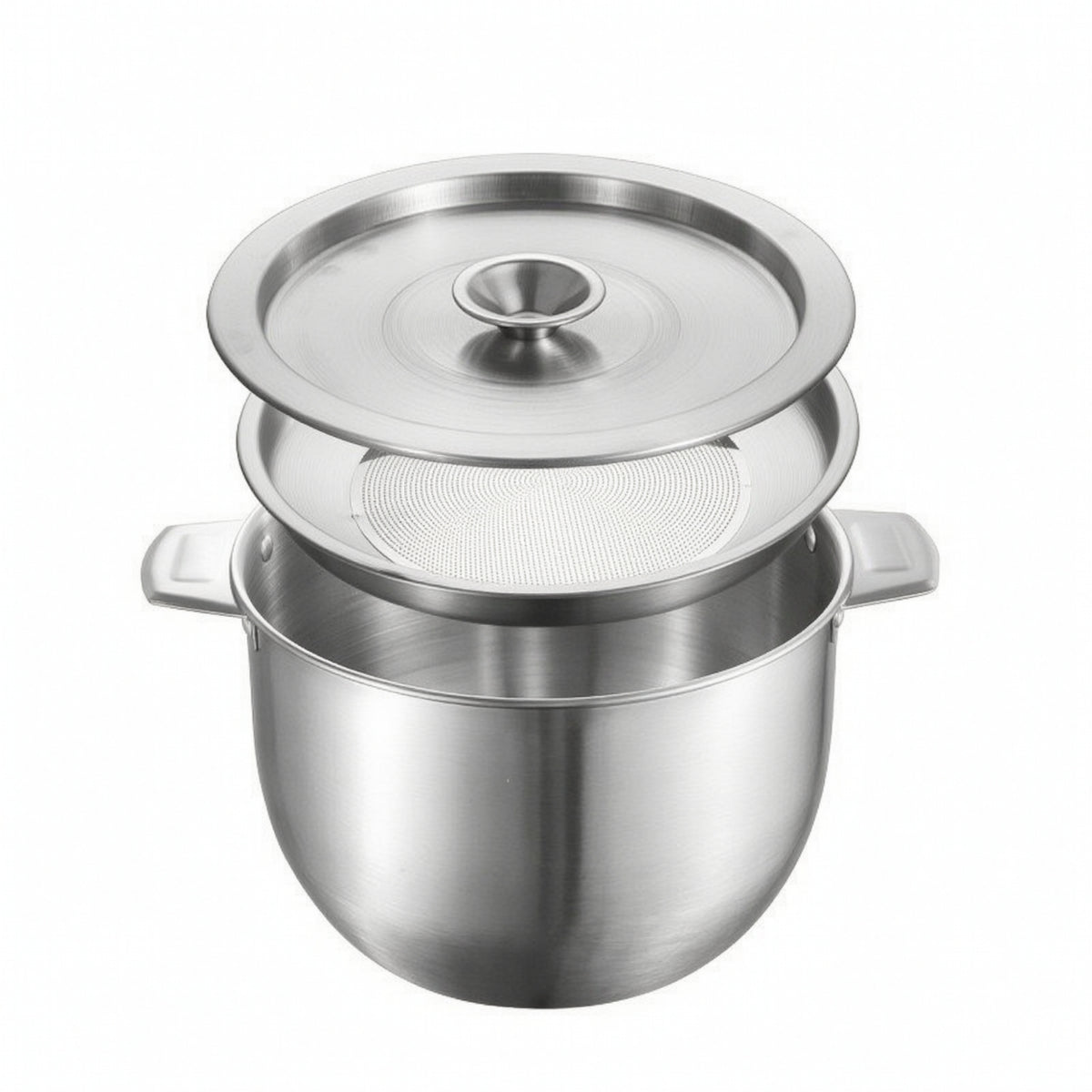 Heat-Resistant Oil Container with Strainer Easy-Grip Oil Storage Container with Lid Rust-Proof Grease Keeper with Strainer Rustproof for Home Cooks