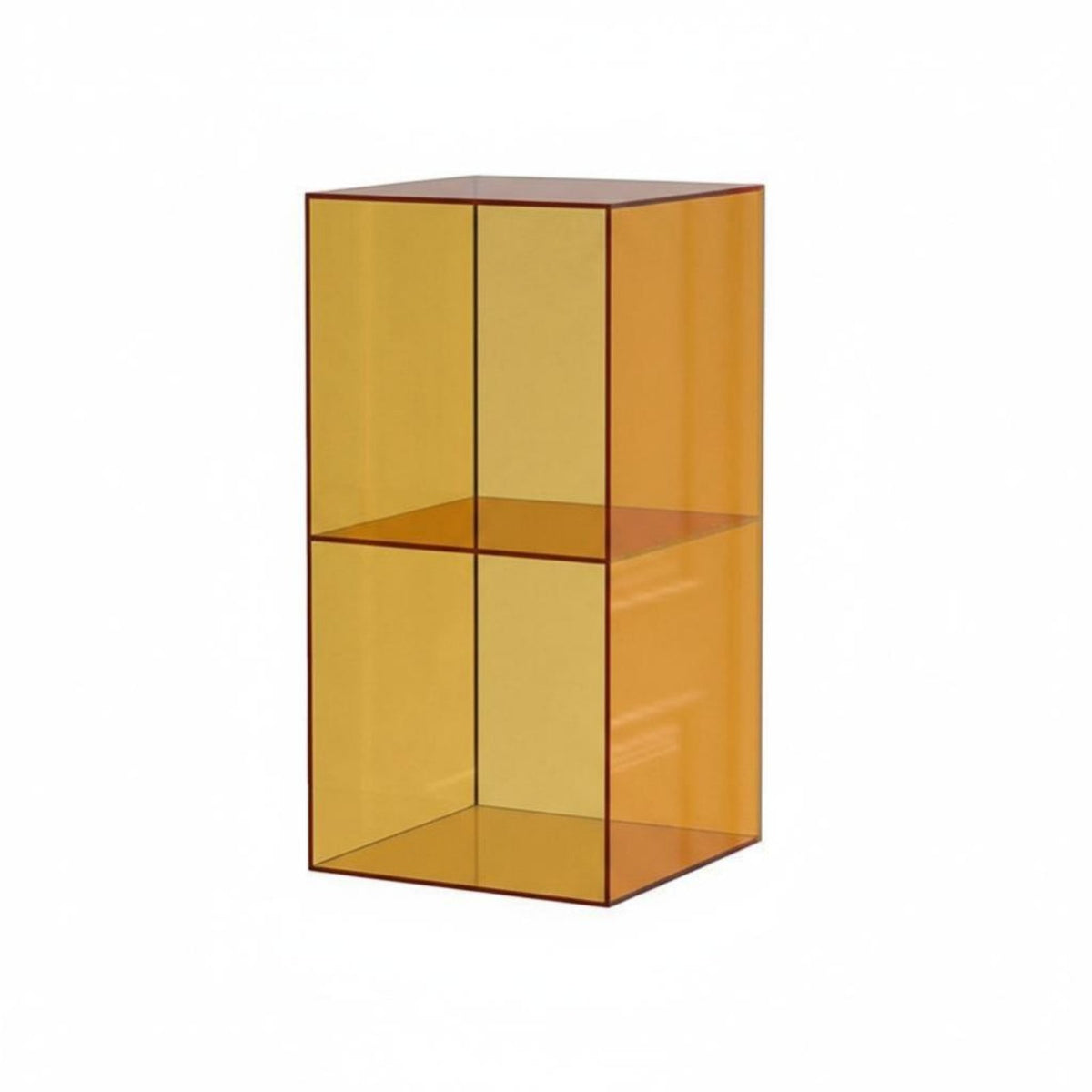 Colored Acrylic Cube Table Built-in Magazine Holder Clear Occasional Table