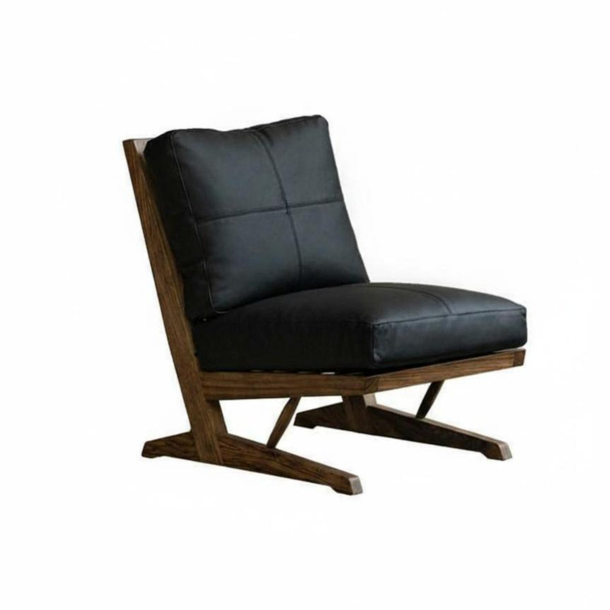 Wood Frame strap Chair Wabi-Sabi Design Indoor Furniture Retro design Comfy padding for Readers
