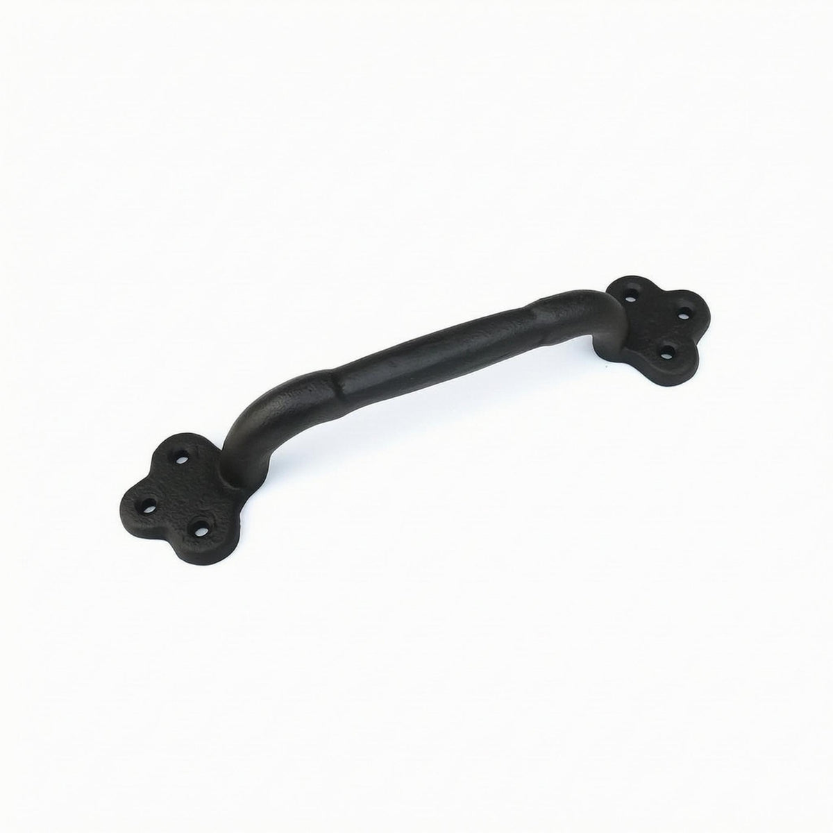 Cast Iron Pull Handle Long Rustic Cabinet Pull Three-Hole Mounting Plates