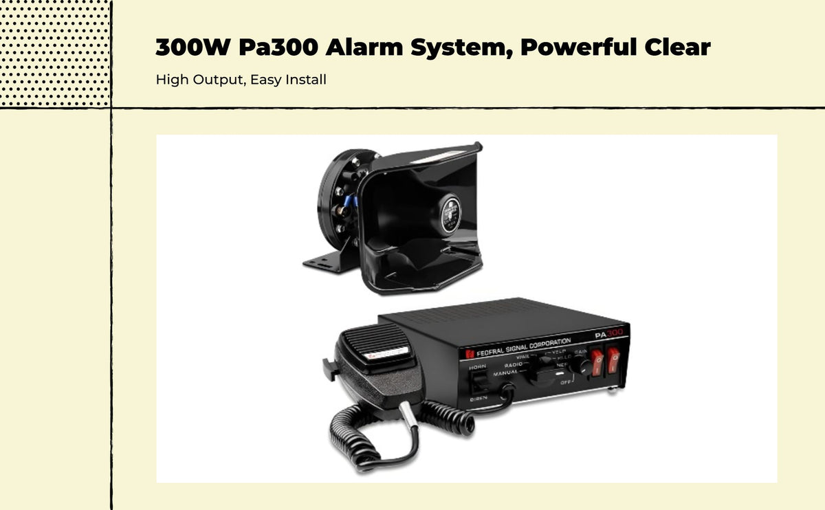 300W car alarm PA system, multi-tone