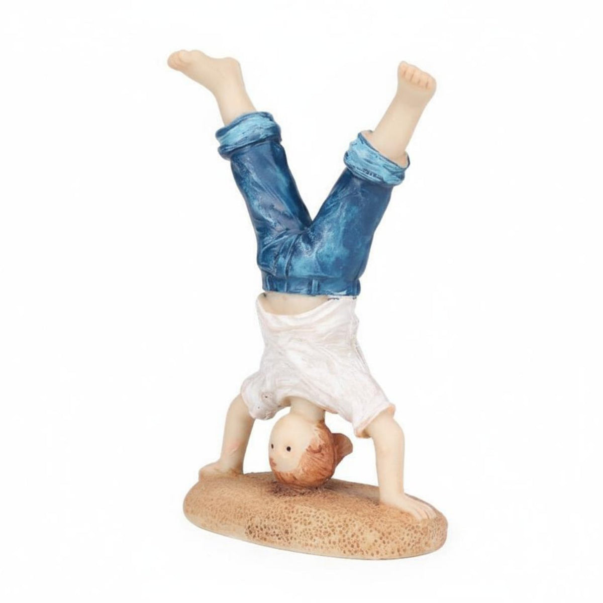 Sandplay Figure Detailed Craftsmanship Handstand Boy Figurine Resin Material Home Decoration for Therapists