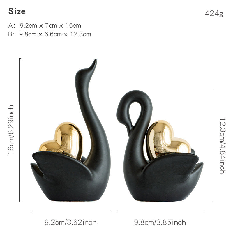 Black / Gold Heart