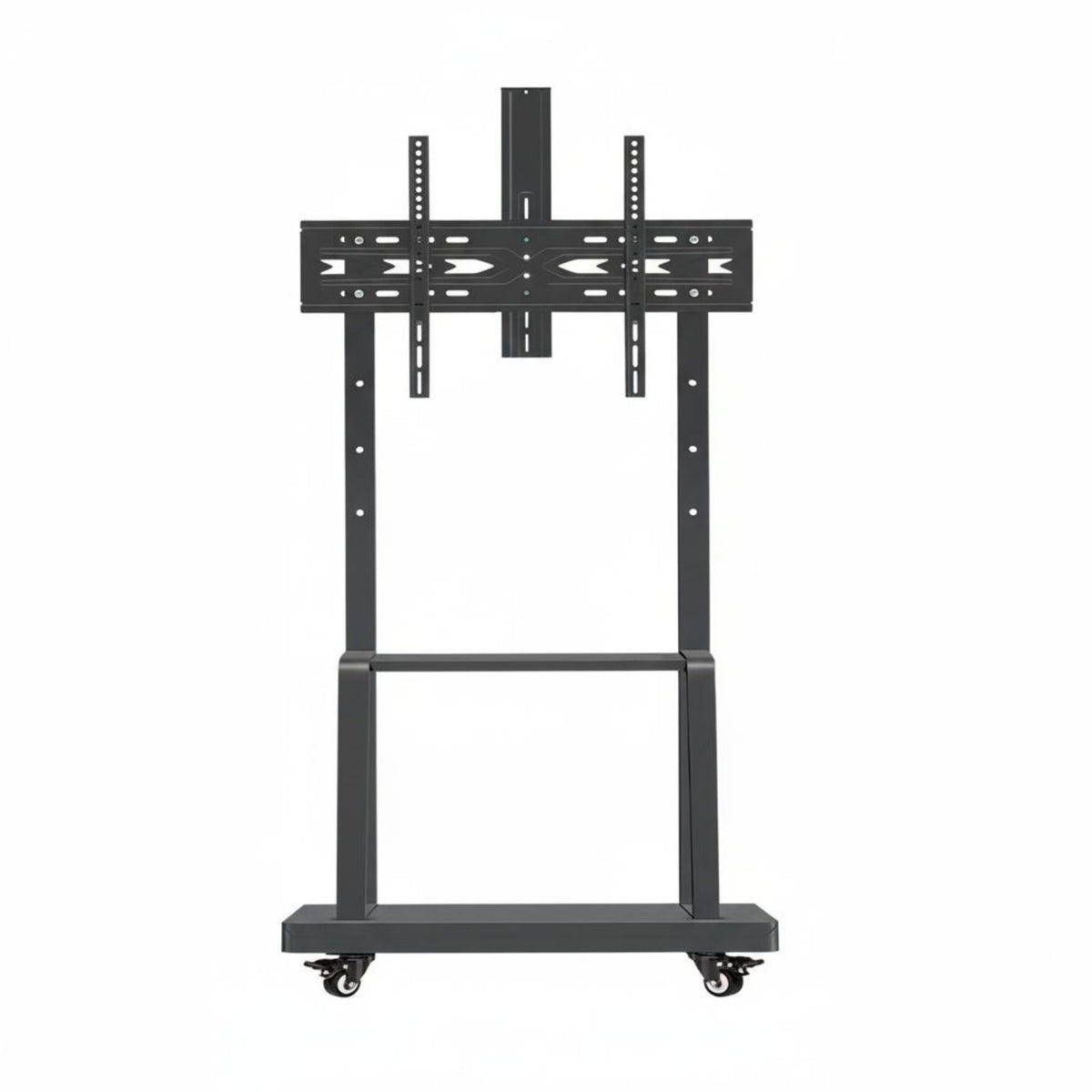 Mobile TV Stand Heavy Duty Rolling TV Cart with Wheels 360-degree Rotation Casters Adjustable Viewing Portable Presentation Stand Steel Frame Suitable for Businesses Office Exhibitors Conference Room