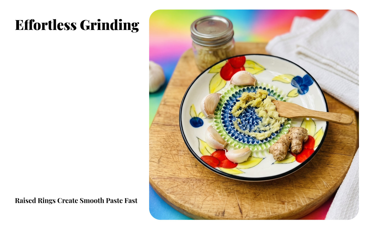 Manual Ceramic Garlic Grater Plate Hand-Operated Ceramic Grater Plate Compact Grinding Dish with Textured Surface Easy to Clean for Home Cooks