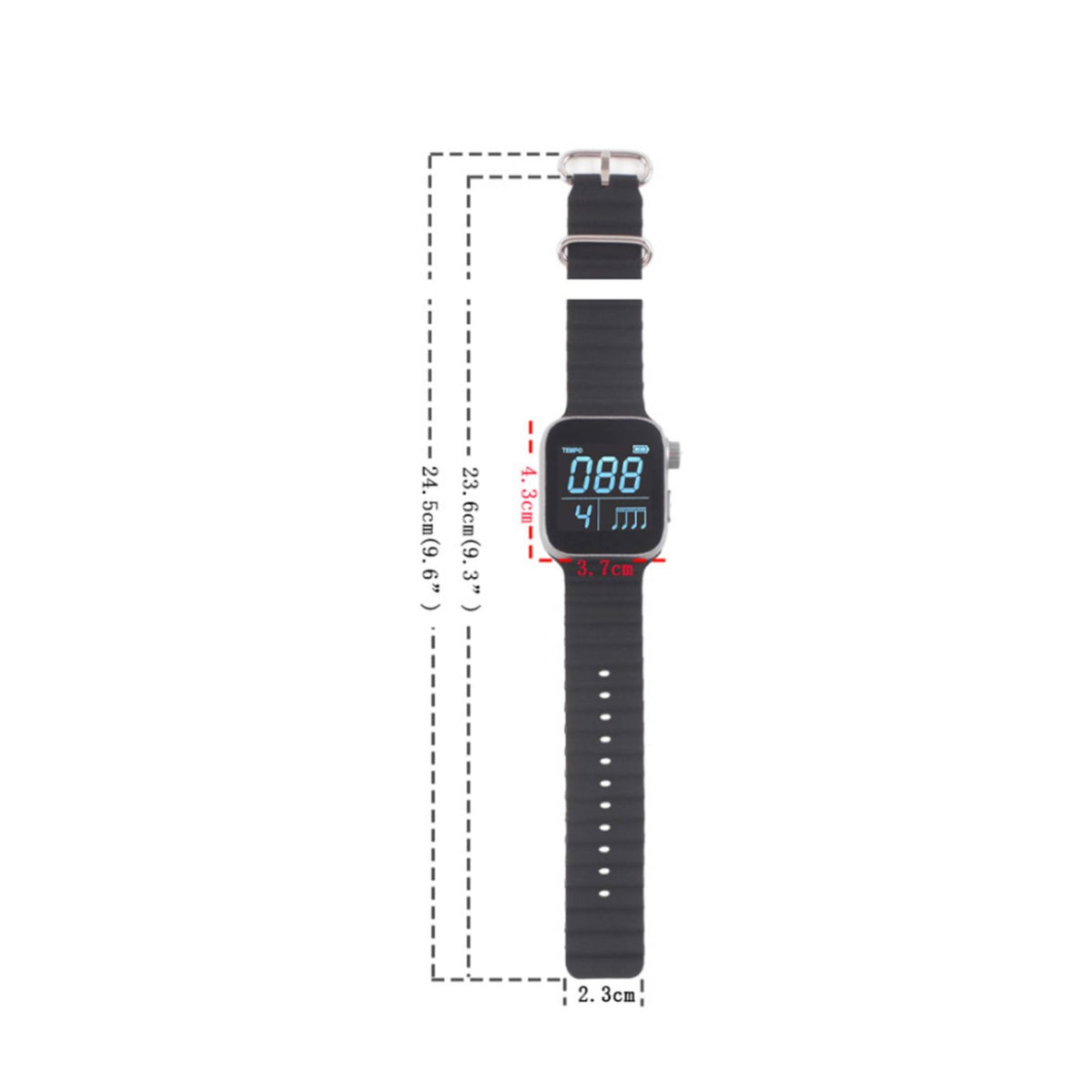 Vibrating Metronome Watch Inductive Charging Digital Tempo Watch for Musicians