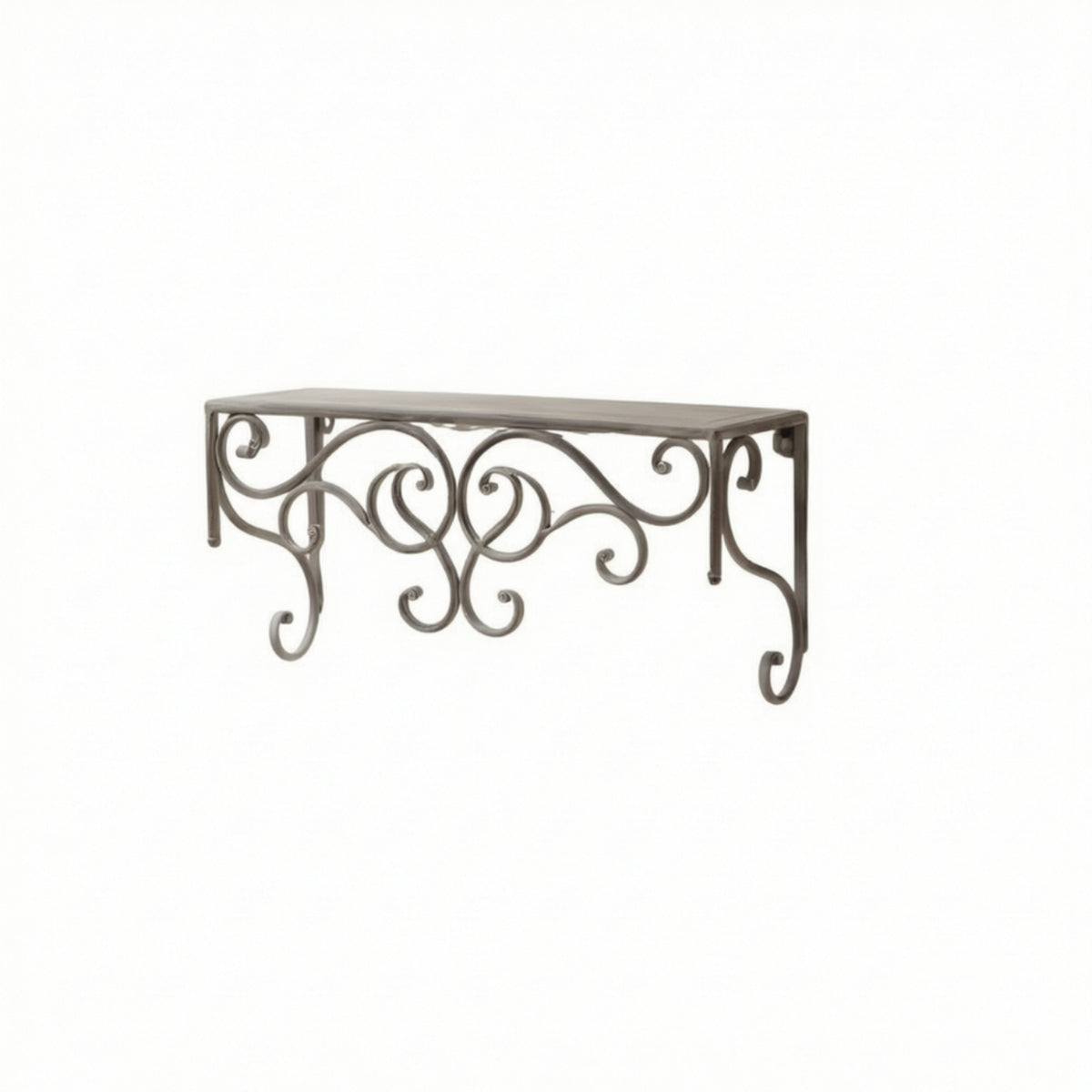 Scrollwork Shelf Antique-Style Furniture Rustic for Entryway, Patio