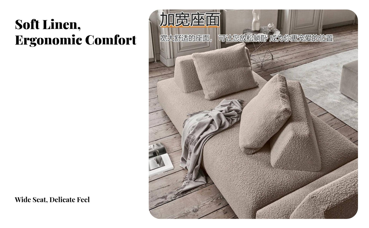 Movable Backrest Armless Sofa Module Minimalist visual appeal Configurable segment Seating Space-Saving configurable Couch Deep Seat Comfort for Apartment Dwellers, Interior Designers, Hotel Managers, Lounge Area, book alcove alcove