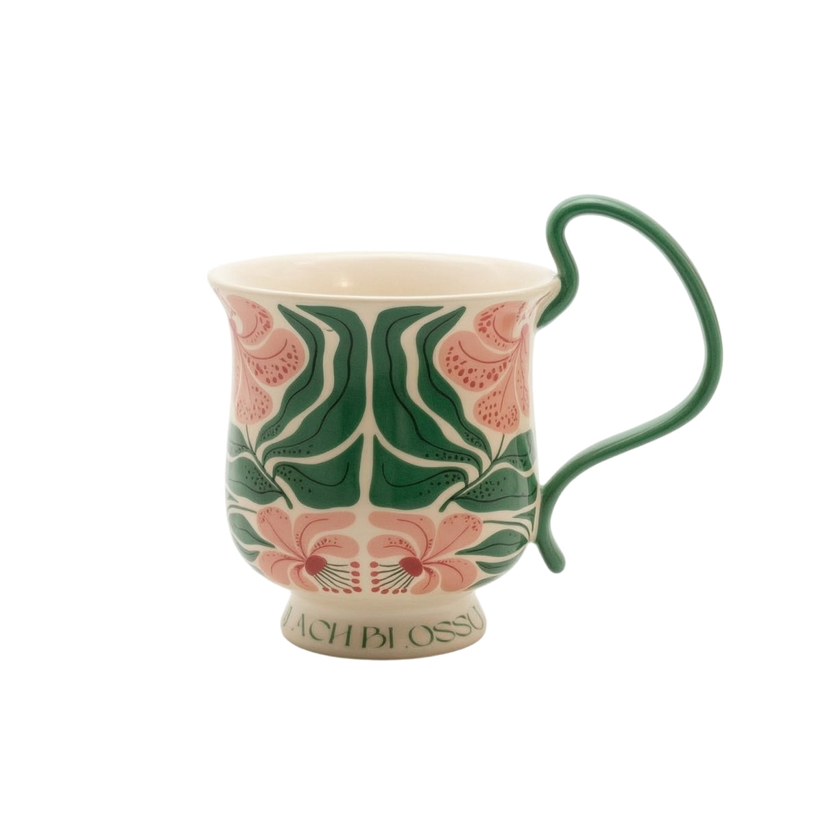 Ceramic Mug with Handle Glazed Coffee Cup Flared for Home Office
