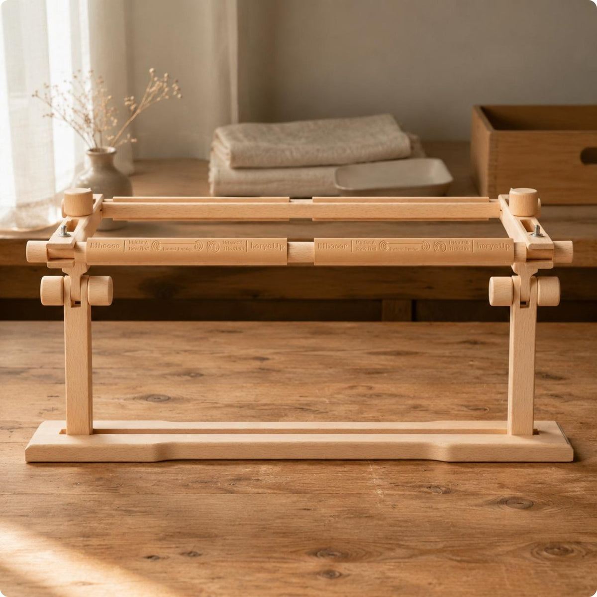 Wooden Cross Stitch Stand Hand Polished Wooden Embroidery Stand Stable Base
