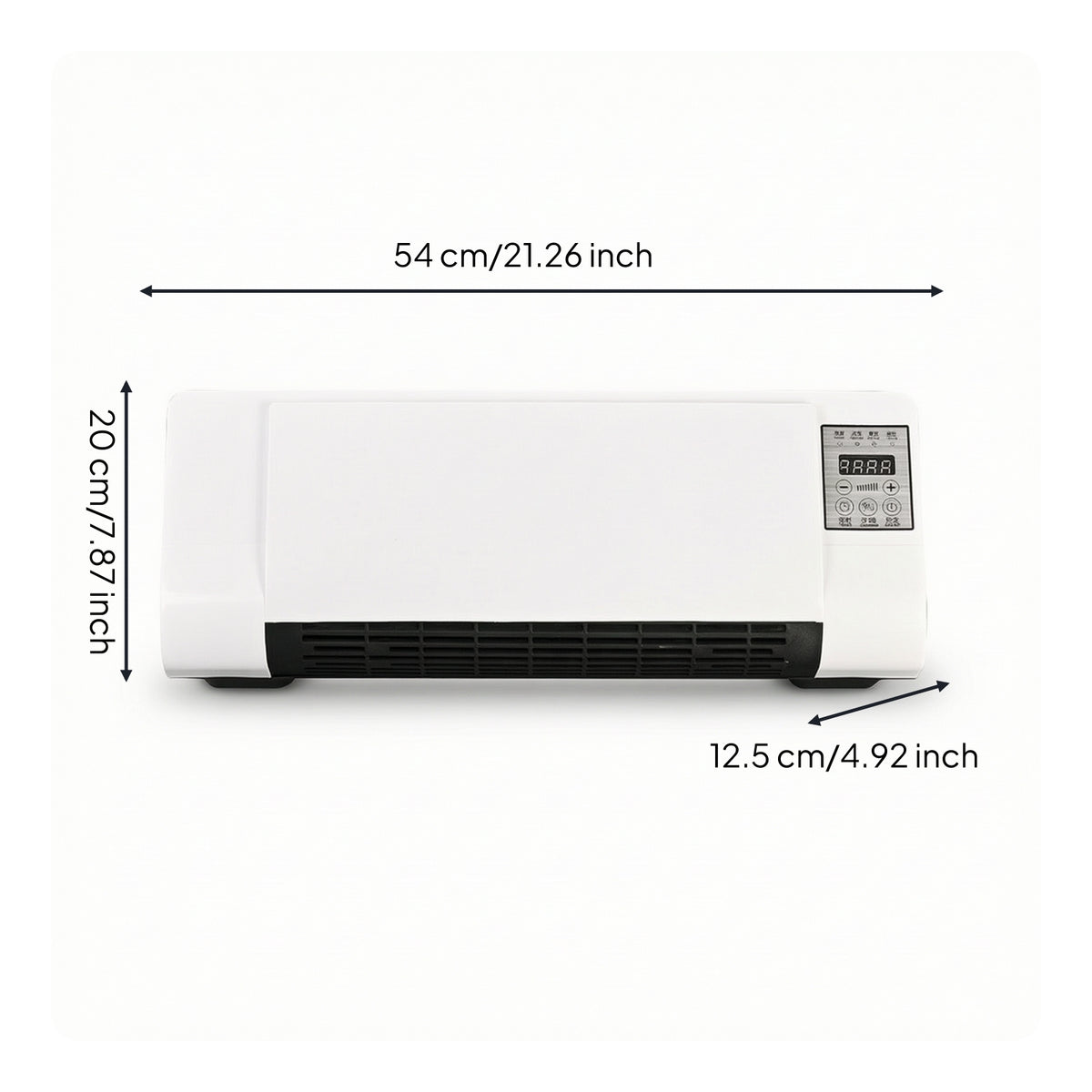 Digital Wall-Mounted Heater Touch Screen Bladeless Heater Space-Saving Quiet for Bedroom