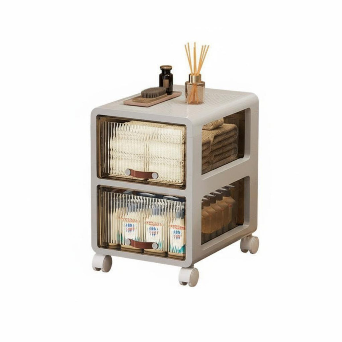 Slim Storage Tower Space-Saving Slim Rolling Cart Multitier for Narrow Spaces