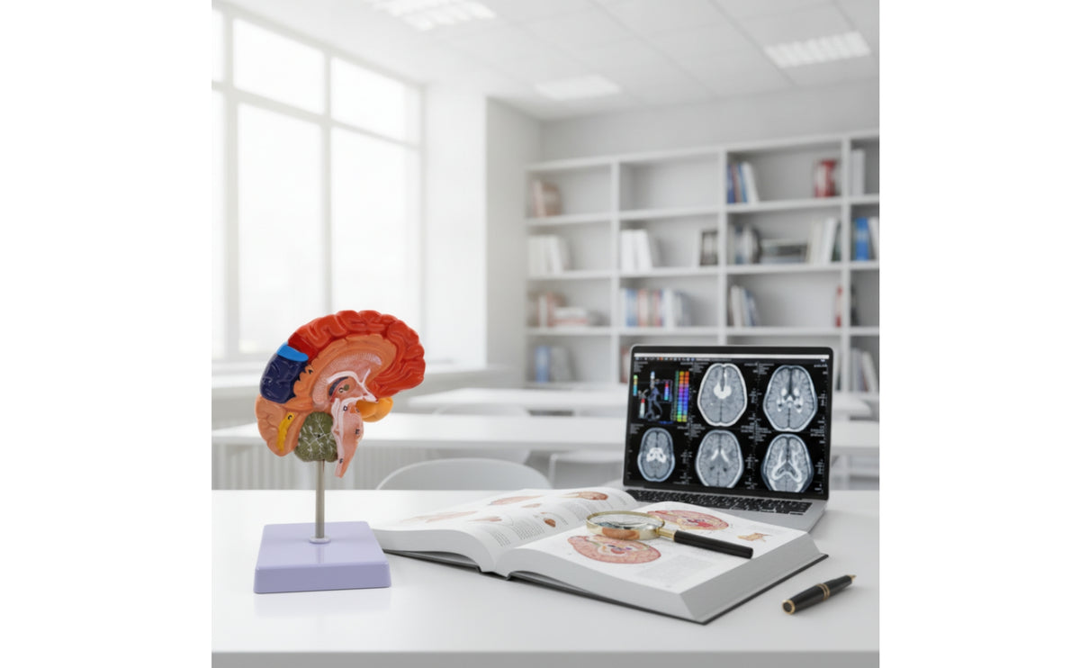 Color-Coded Brain Model with Labels