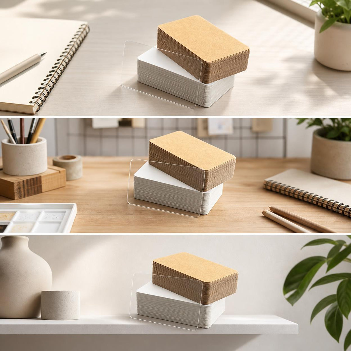 Blank White Hard Card English Word Flashcards Handwriting Cards Host Cue Cards Postcards