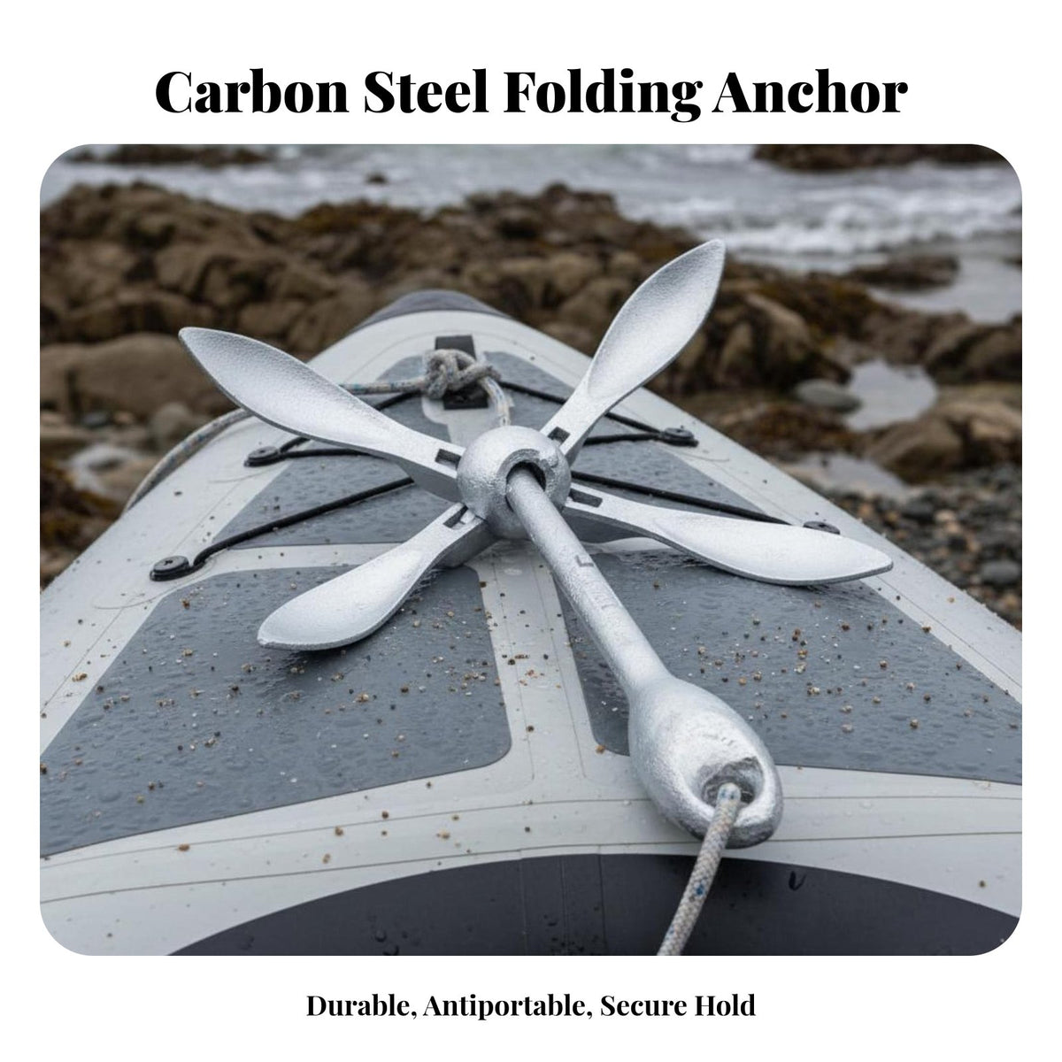 4-Prong Boat Anchor Foldable Design 4-Prong Boat Anchor Boating Equipment Strong Holding Power Portable for Fishermen, Anchoring