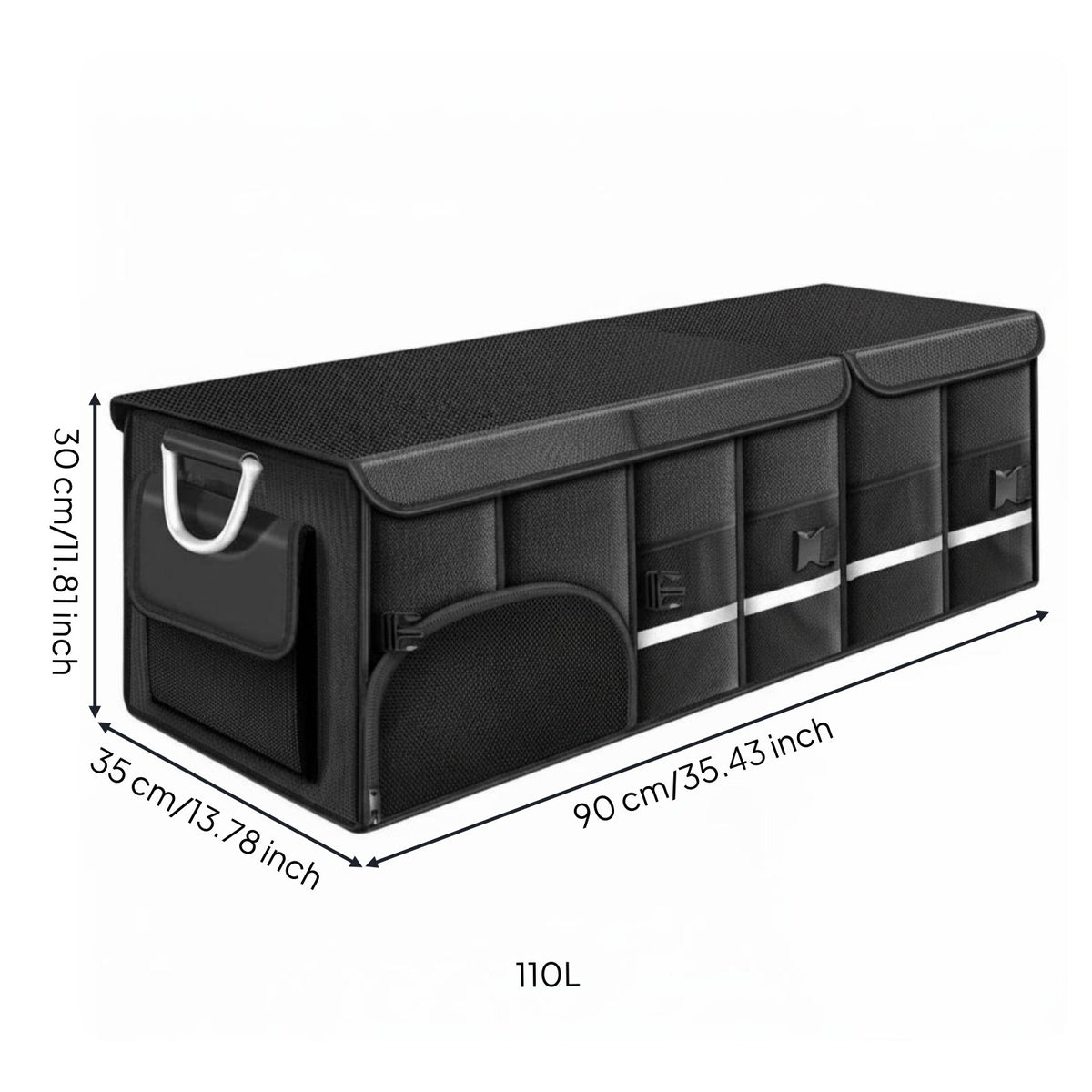 Trunk Storage Box Large Capacity Foldable Car Organizer Multi-Compartment