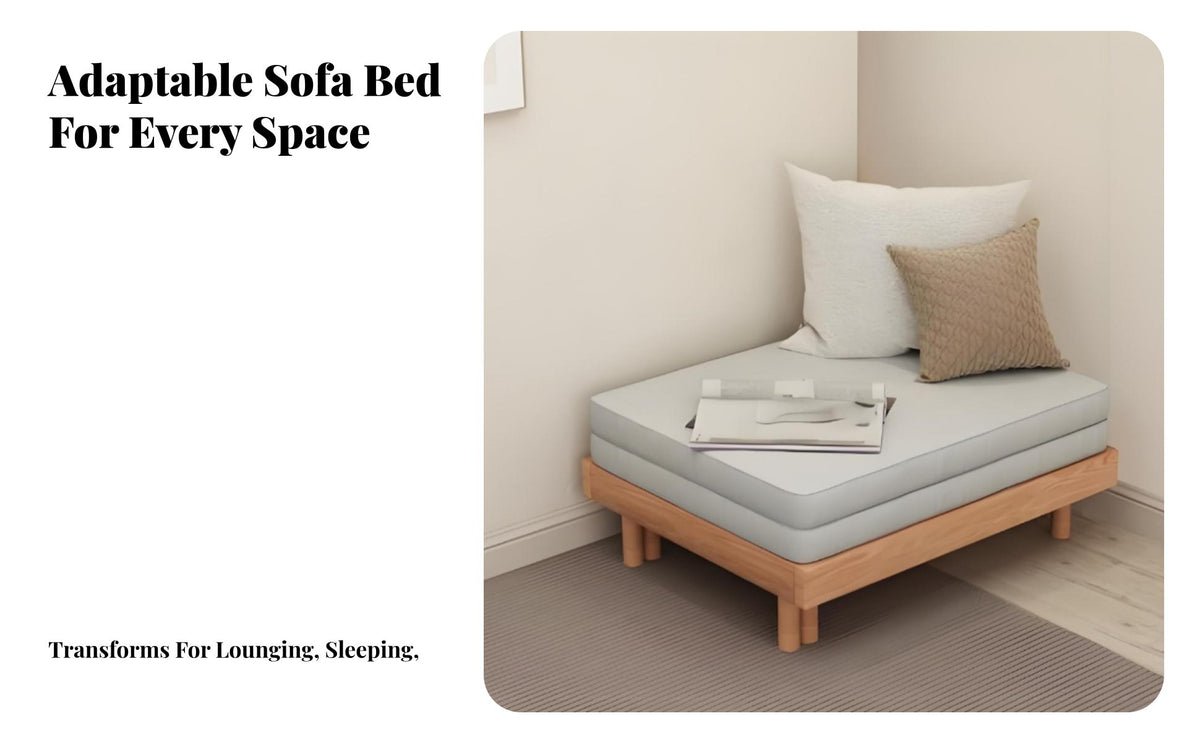Space-Saving Extendable Daybed two-in-single Function Sleeper Sofa Pull-sliding Bed Mechanism transformable Couch Minimalist aesthetic for Overnight Guests, Apartment Dwellers, Homeowners, Small Spaces, Guest Room, Studio Flat, Office