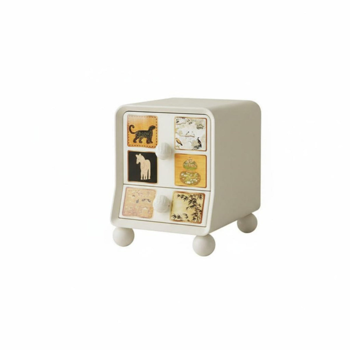 Bedside Storage Unit adaptable Rounded Single-Drawer Cabinet Minimalist Design