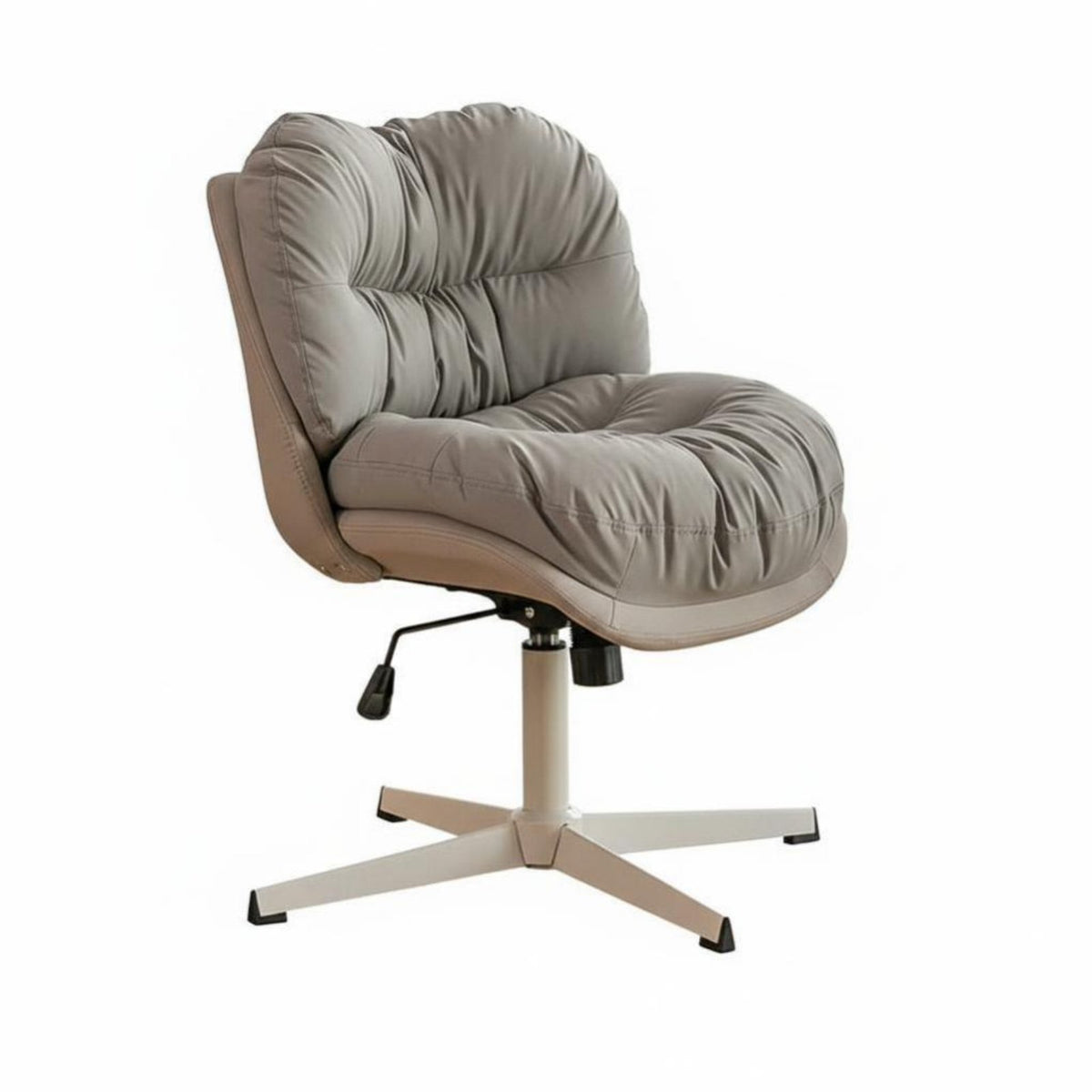 Upholstered Caster Chair Height Adjustable Upholstered Rolling Chair 360-Degree rotate Minimalist Design for Study Room, Bedroom