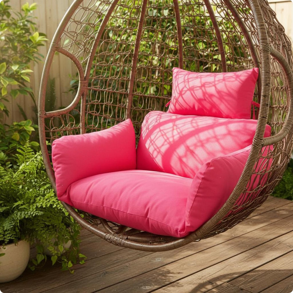 Hanging Chair Cushion Washable Oval Chair Cushion Solid Color for Patio, Indoor