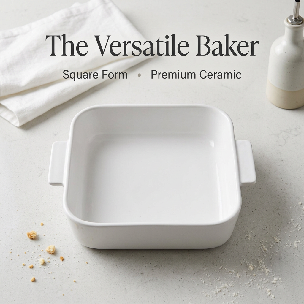 Lasagna Casserole Pan, Rectangular Casserole Dish for Oven, Deep Rectangular Oven Dish with Handles, Ceramic Gratin Dish, Porcelain Lasagne Pan
